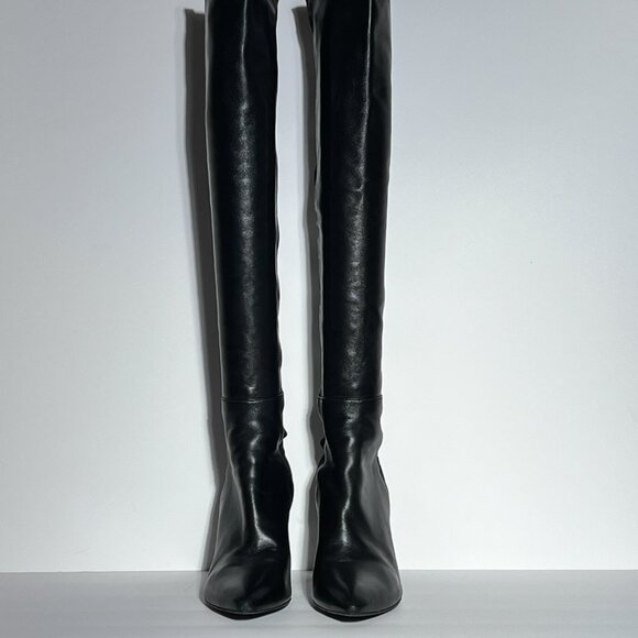 Stuart Weitzman Black Over the Knee 50/50 High Heel Boot Sz 8 - Picture 12 of 15